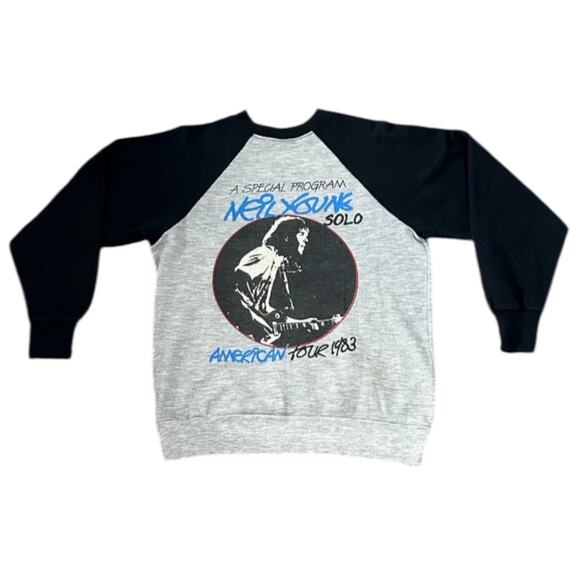 Vintage Neil Young Solo American Tour 1983 Crewneck - Picture 8 of 10